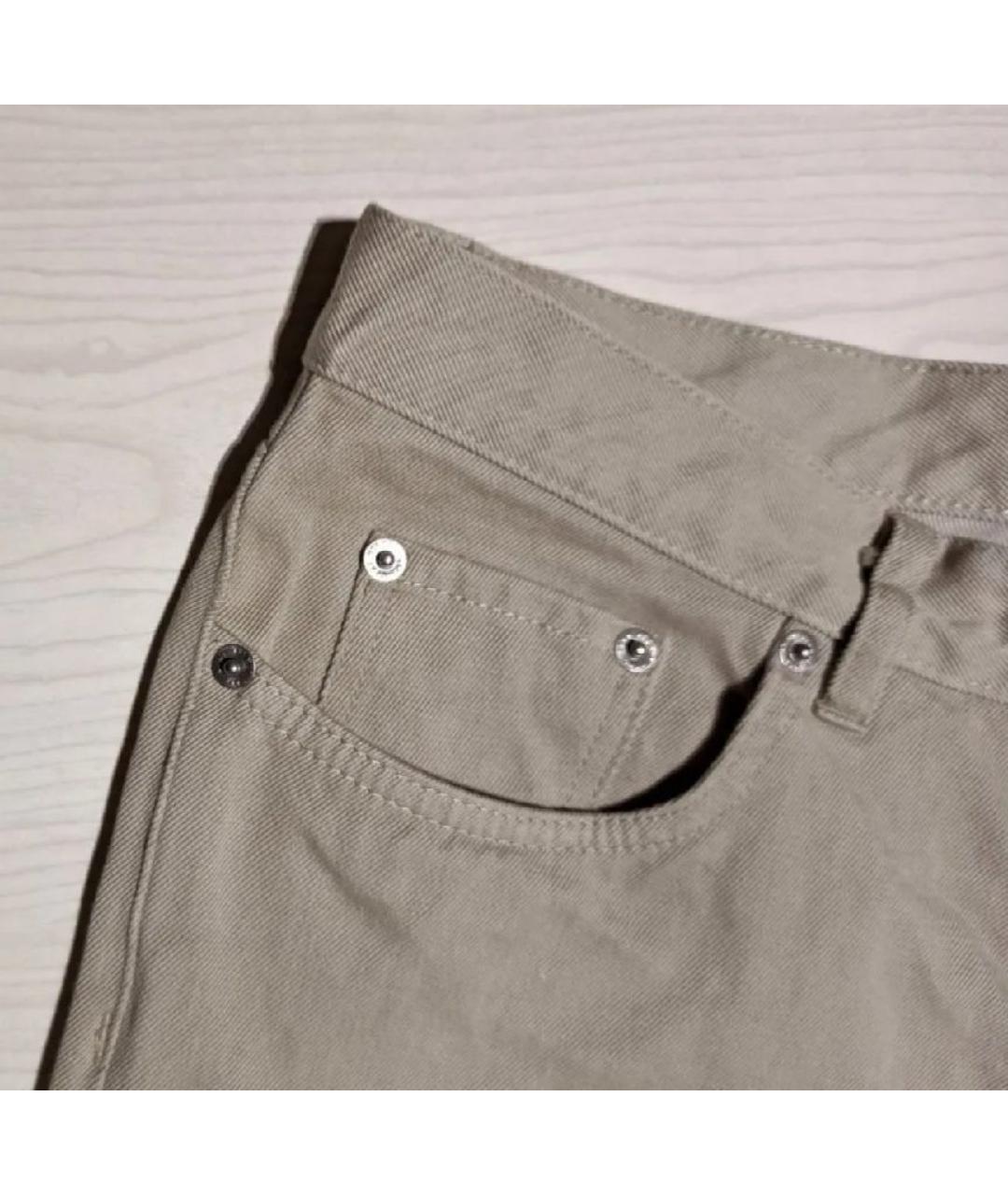 HELMUT LANG Бежевые хлопковые джинсы скинни, фото 5