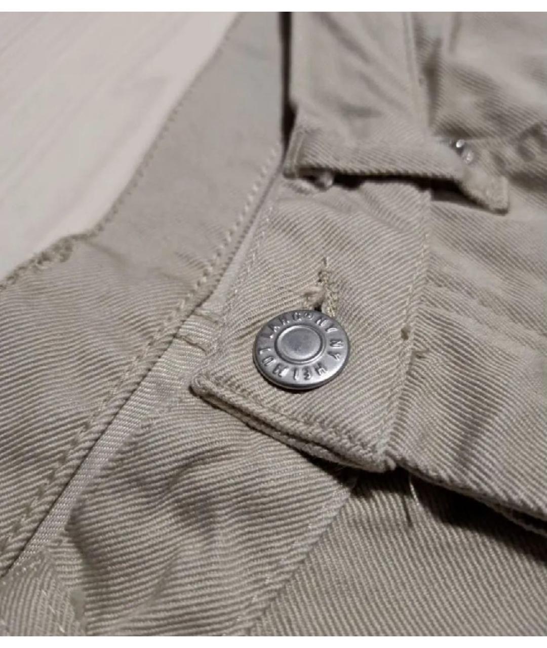 HELMUT LANG Бежевые хлопковые джинсы скинни, фото 4