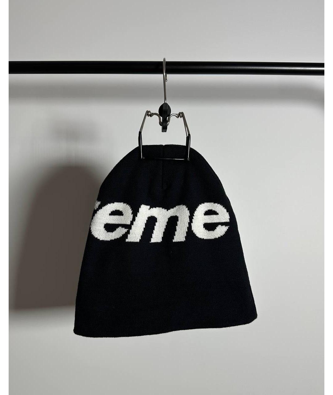 SUPREME Черная хлопковая шапка, фото 3