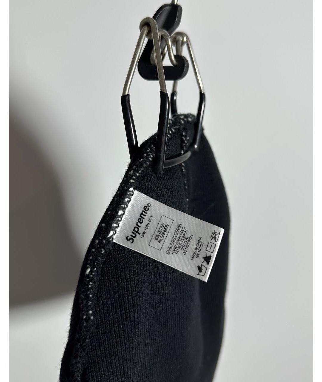 SUPREME Черная хлопковая шапка, фото 4