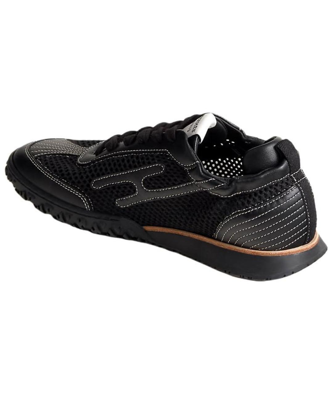 HERMES Черные кожаные кроссовки, фото 3