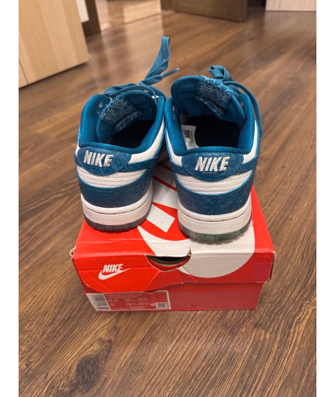 NIKE Бирюзовые кожаные кроссовки, фото 3