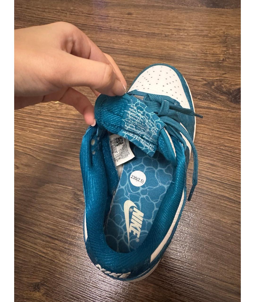 NIKE Бирюзовые кожаные кроссовки, фото 7