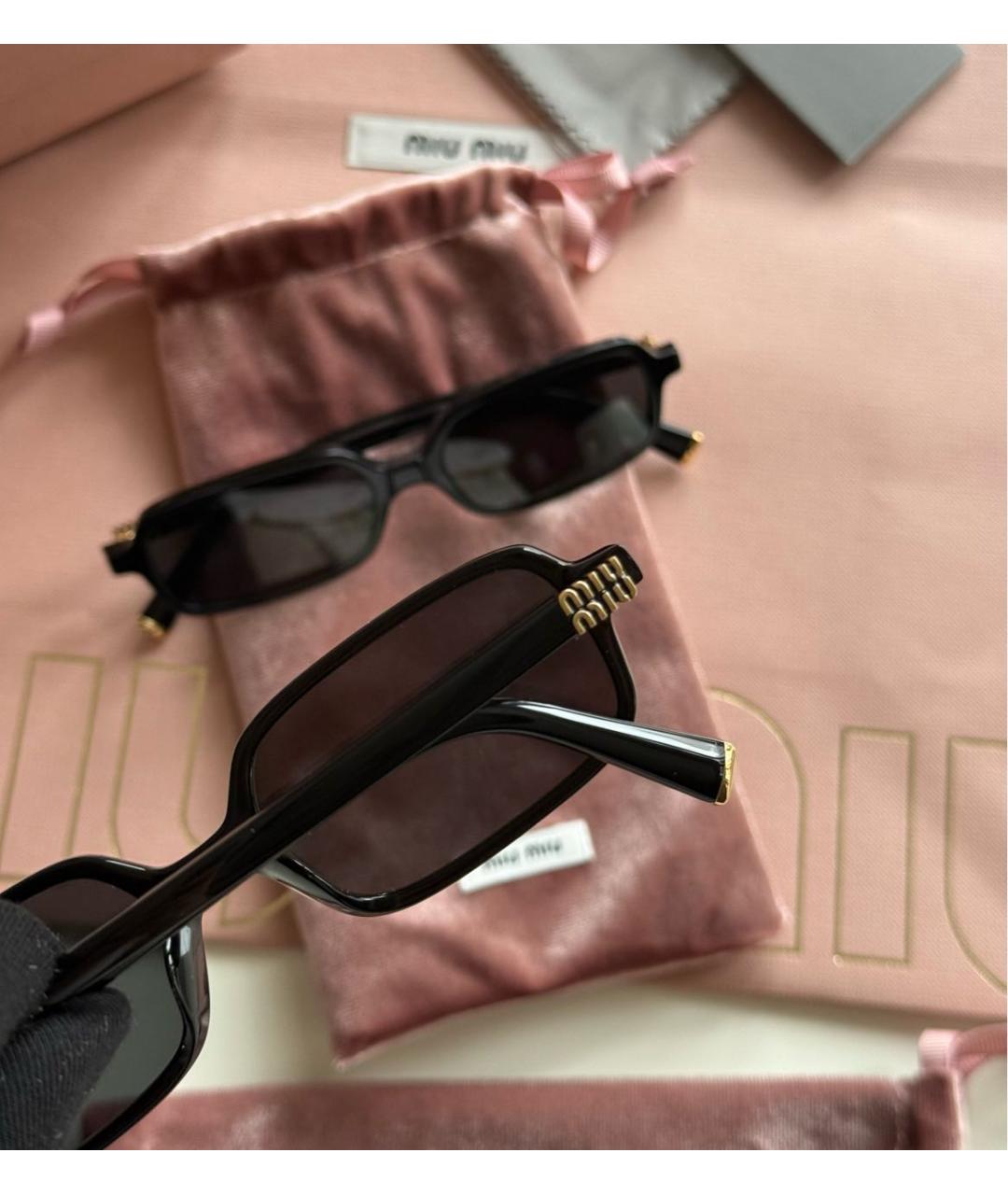 MIU MIU Черные пластиковые солнцезащитные очки, фото 5