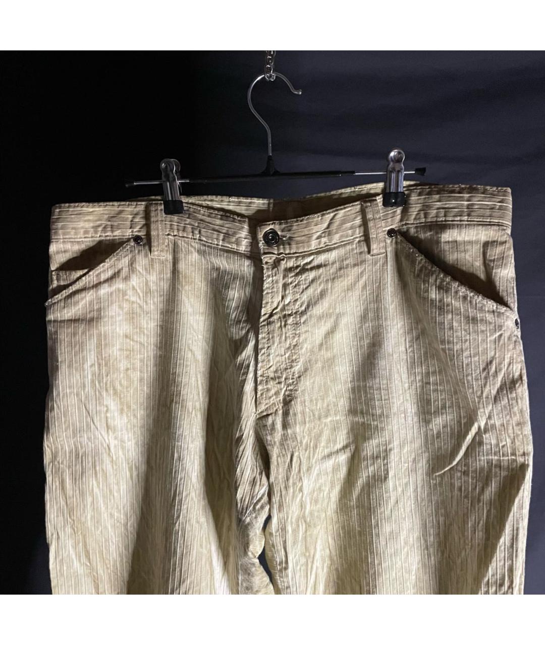 VERSACE Бежевые льняные классические брюки, фото 3