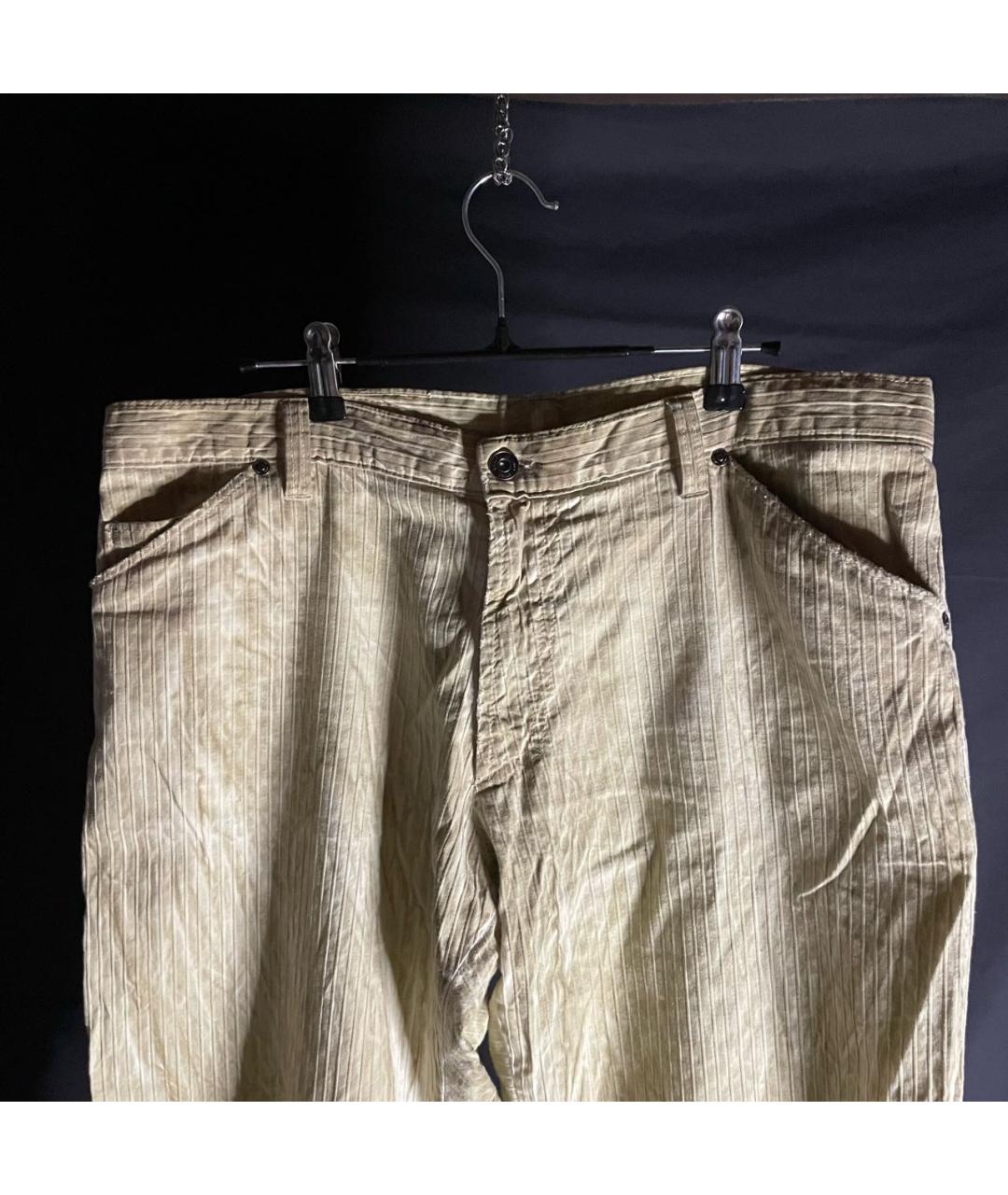 VERSACE Бежевые льняные классические брюки, фото 4