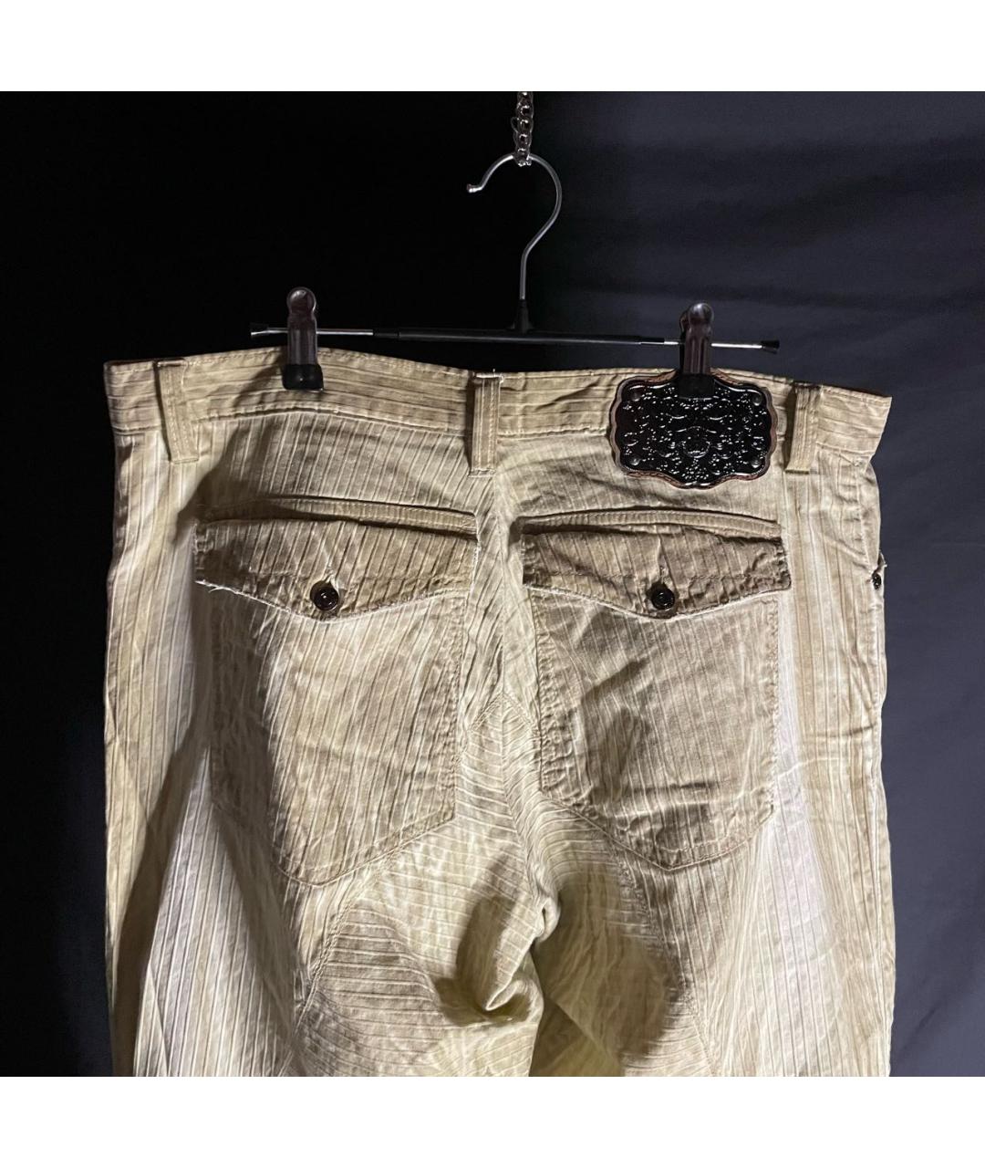 VERSACE Бежевые льняные классические брюки, фото 9