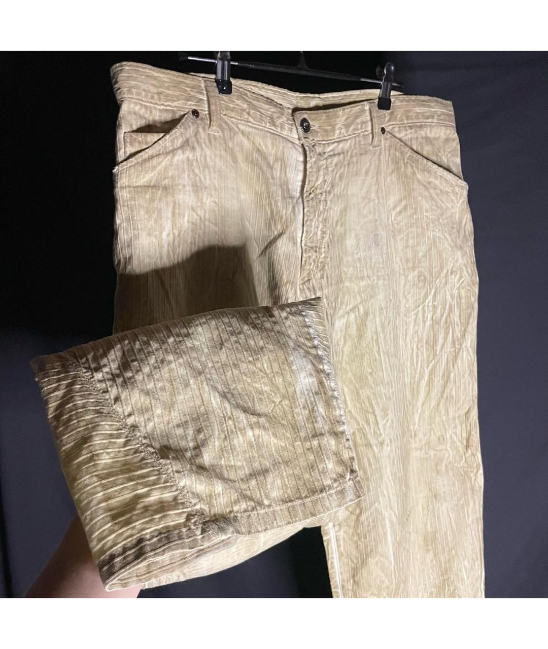 VERSACE Бежевые льняные классические брюки, фото 2