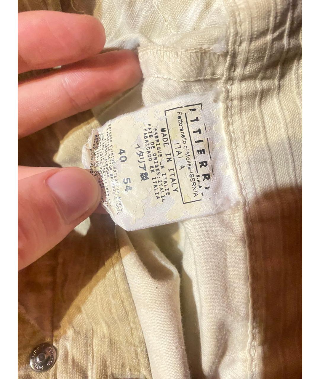 VERSACE Бежевые льняные классические брюки, фото 8