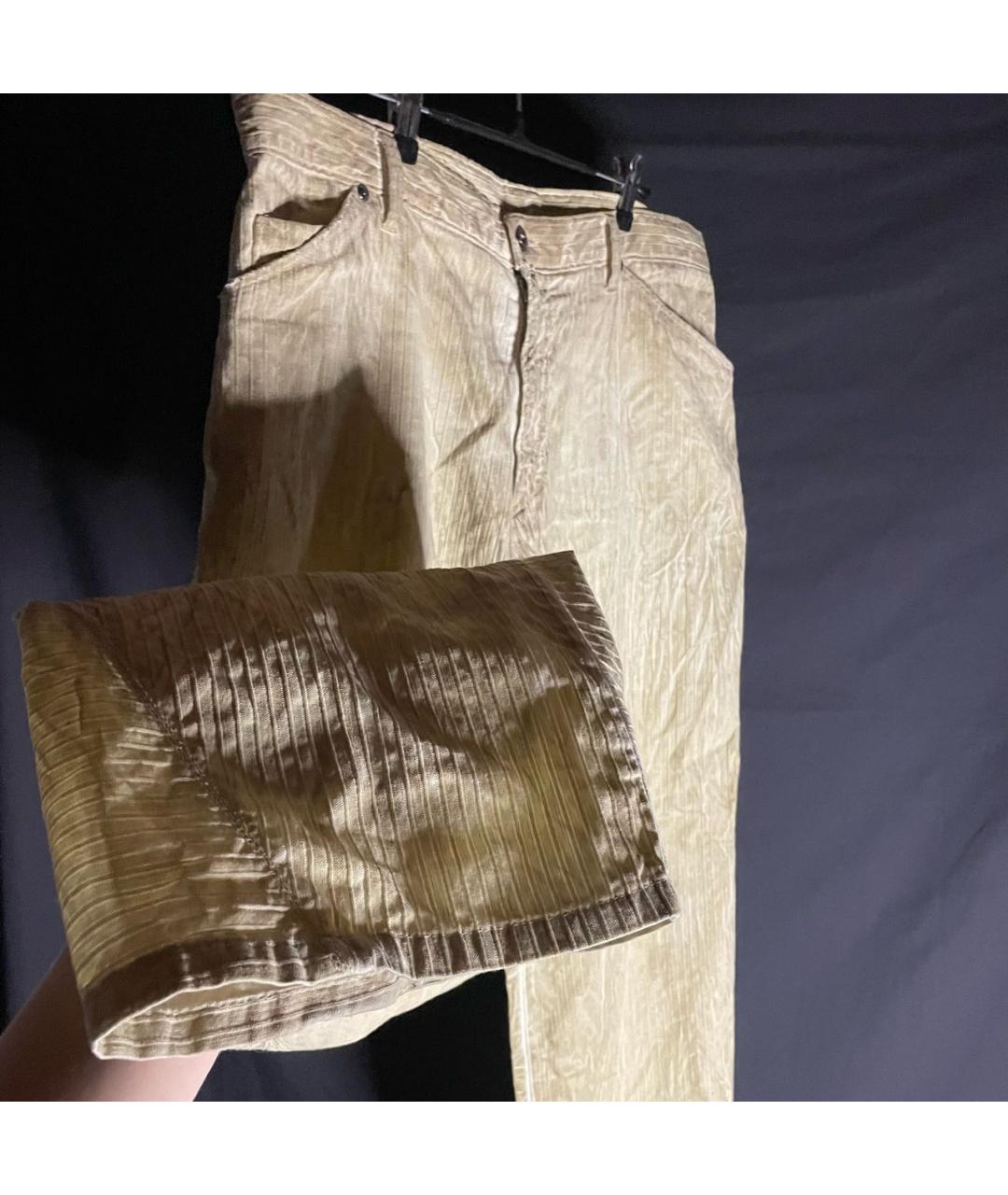 VERSACE Бежевые льняные классические брюки, фото 5