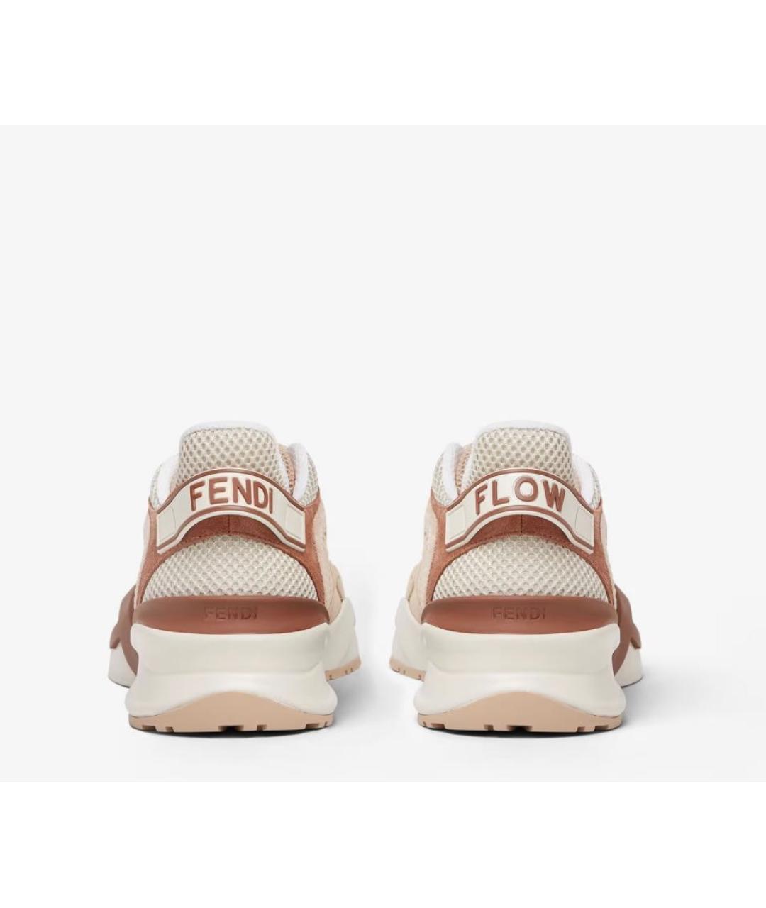 FENDI Бежевые текстильные кроссовки, фото 3