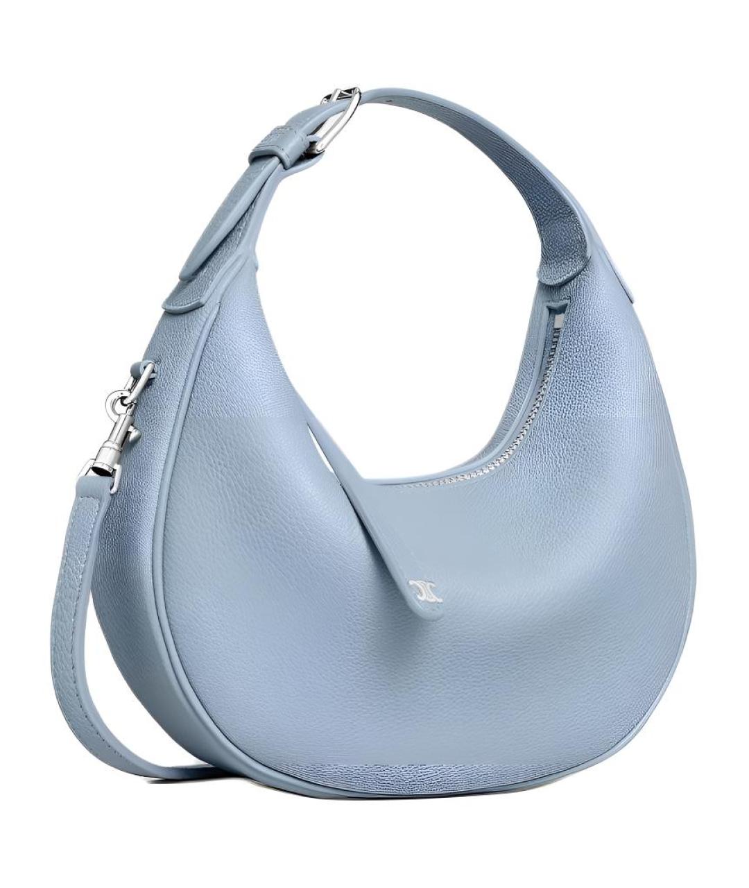 CELINE Голубая кожаная сумка через плечо, фото 2