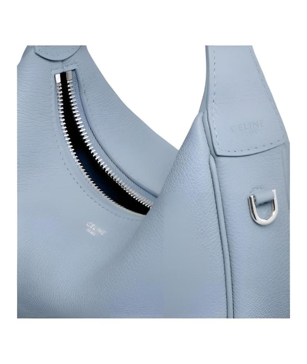 CELINE Голубая кожаная сумка через плечо, фото 5