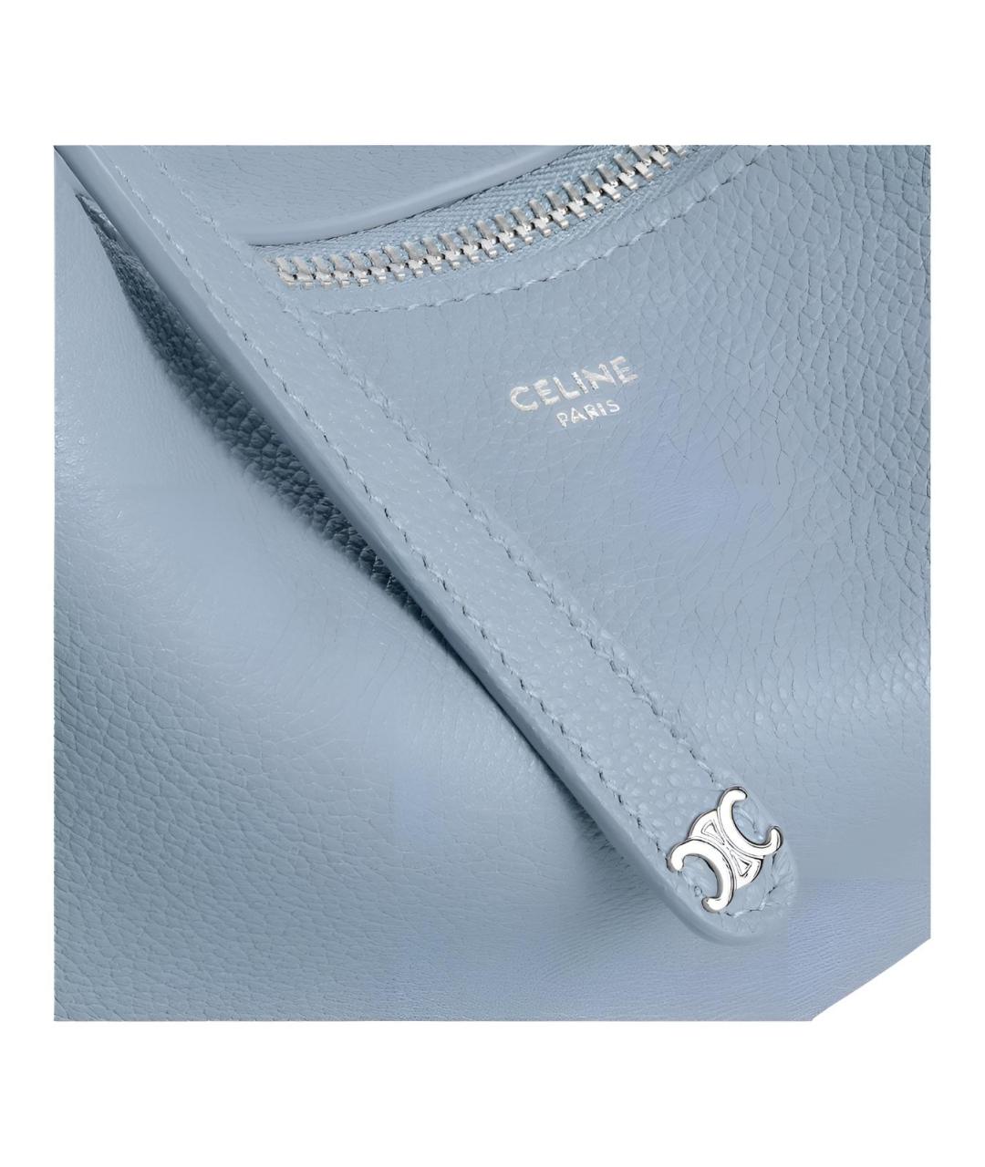 CELINE Голубая кожаная сумка через плечо, фото 4