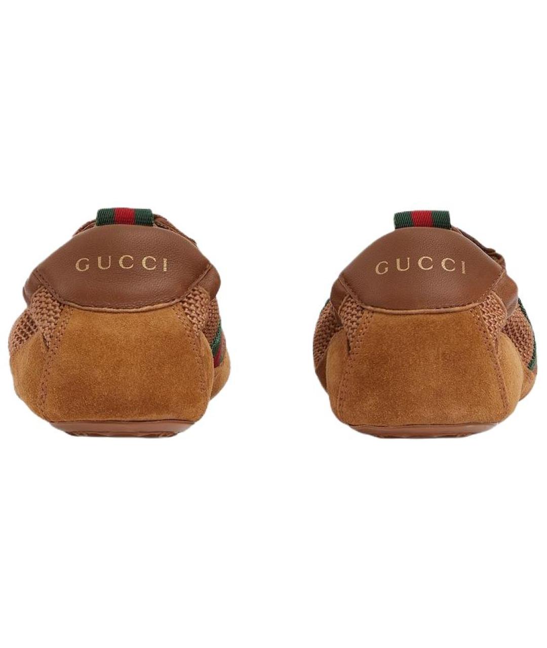 GUCCI Коричневые замшевые кроссовки, фото 5