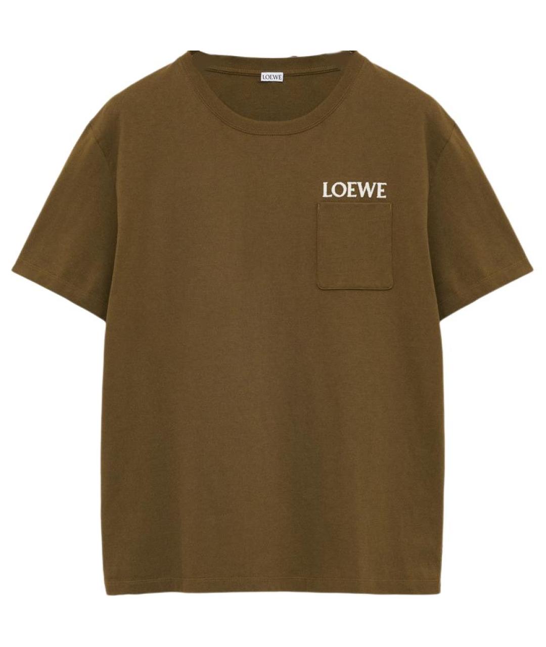 LOEWE Хаки футболка, фото 1