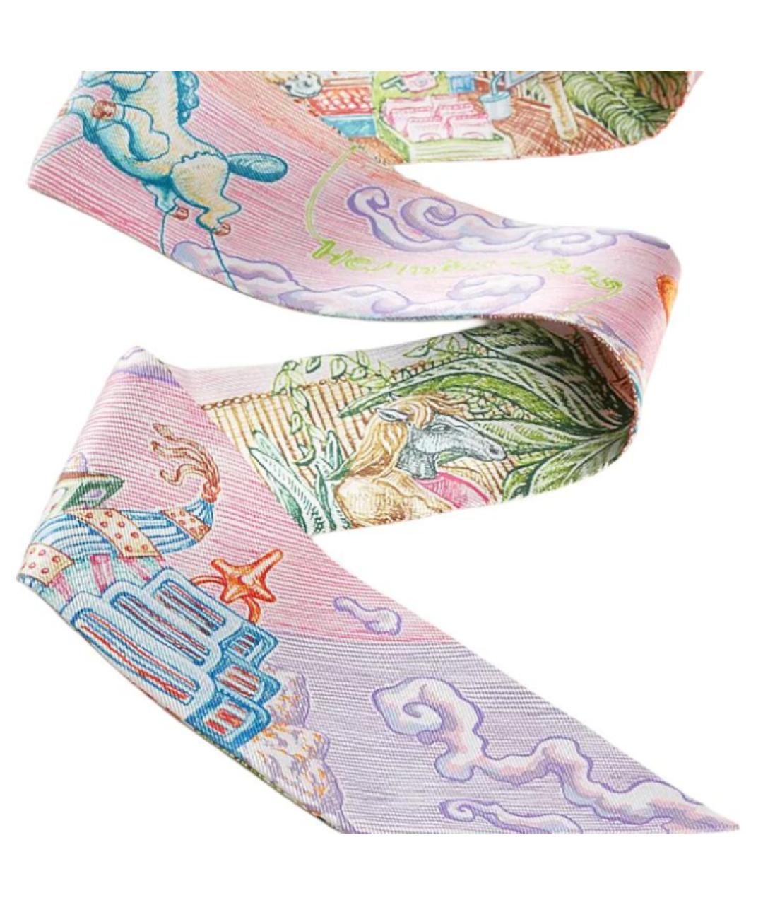 HERMES Мульти шелковый шарф, фото 2