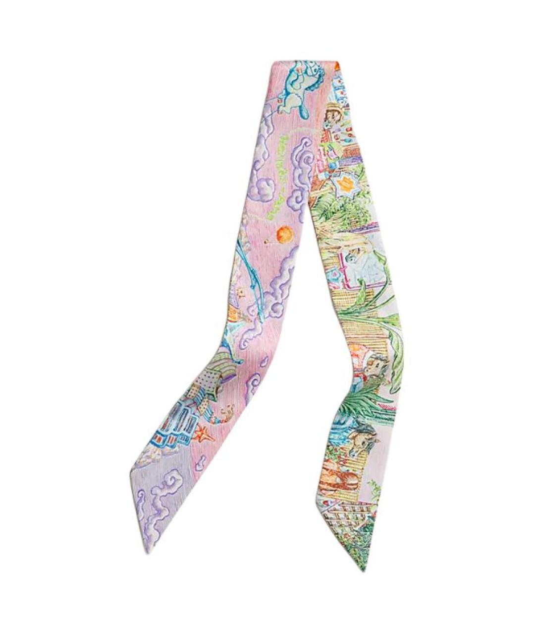 HERMES Мульти шелковый шарф, фото 1