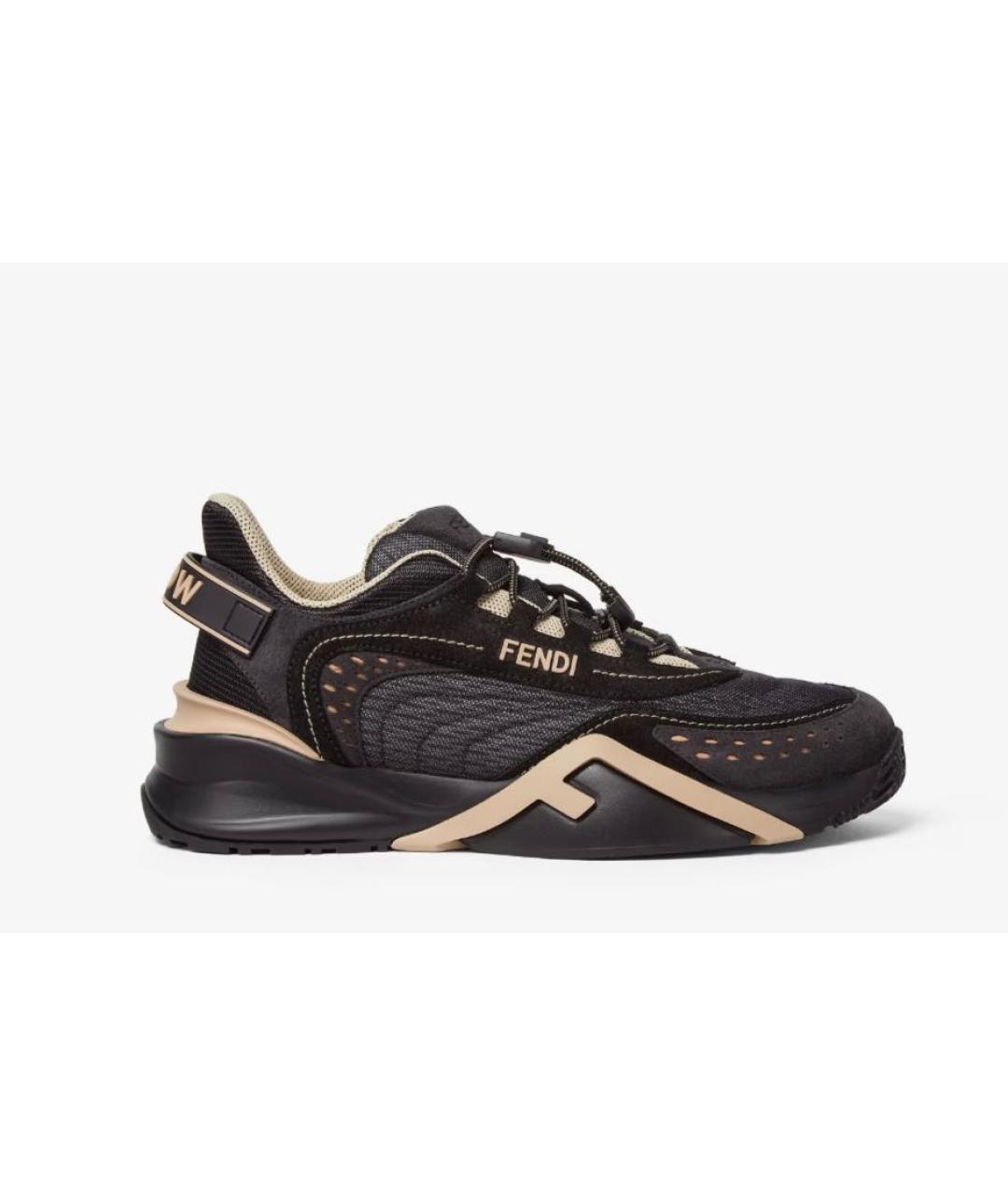 FENDI Черные текстильные кроссовки, фото 6