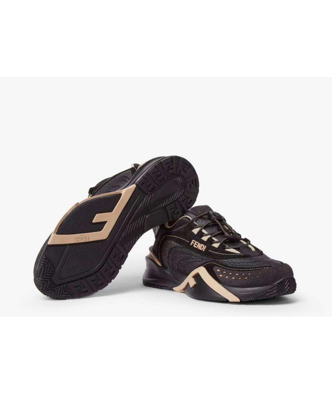 FENDI Черные текстильные кроссовки, фото 5