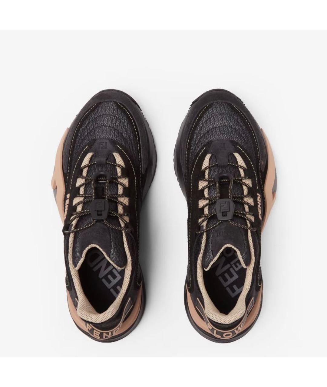 FENDI Черные текстильные кроссовки, фото 4