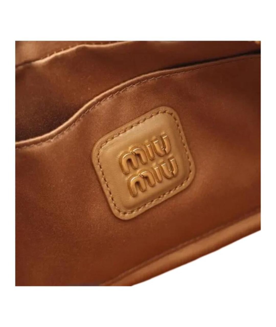 MIU MIU Коричневая кожаная сумка через плечо, фото 4