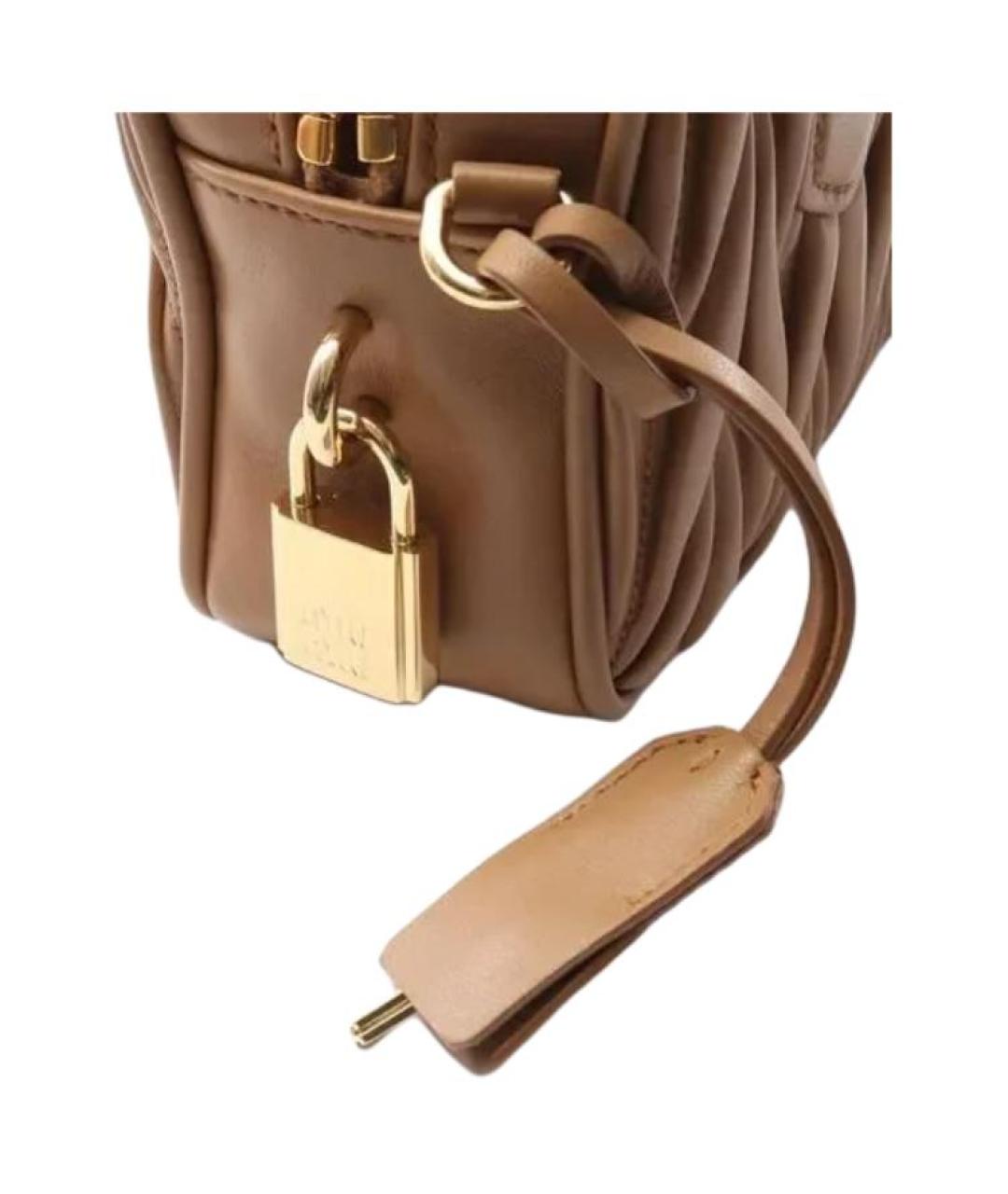 MIU MIU Коричневая кожаная сумка через плечо, фото 3