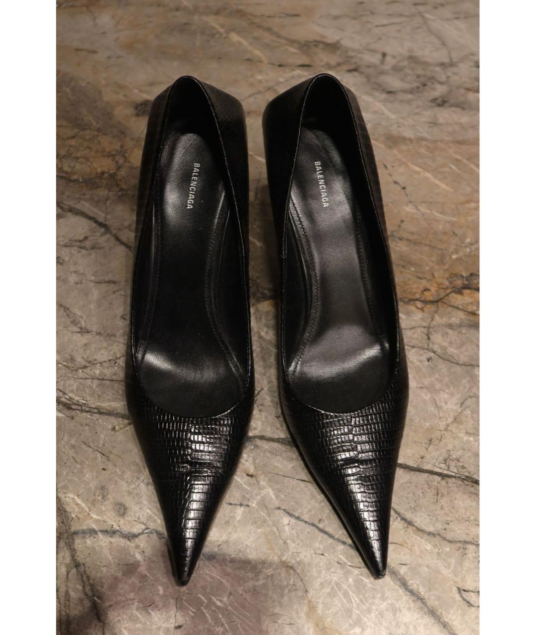 BALENCIAGA Черные кожаные туфли, фото 2