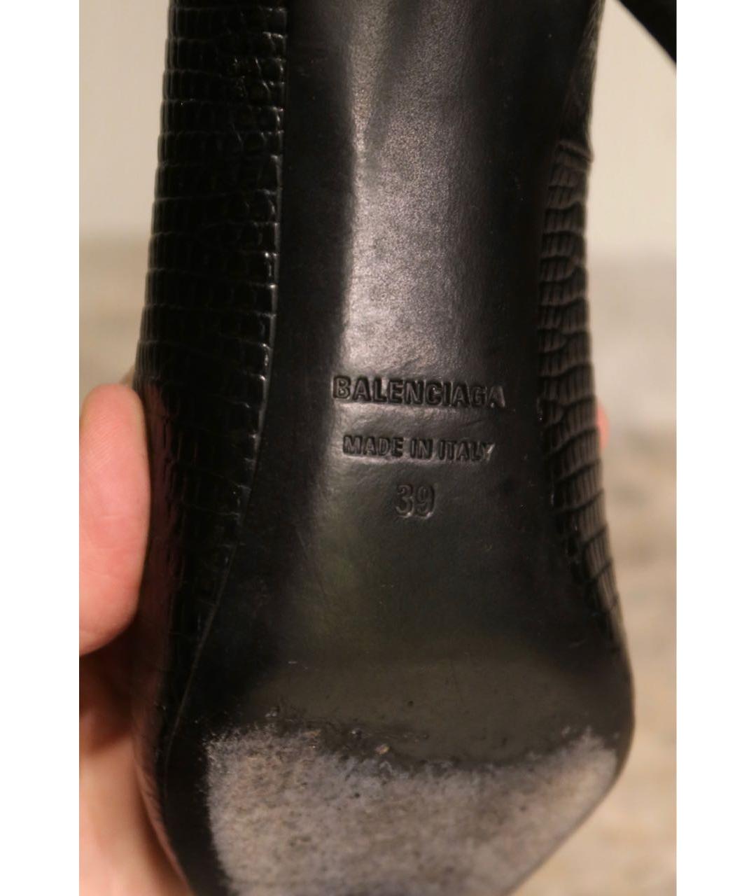 BALENCIAGA Черные кожаные туфли, фото 8