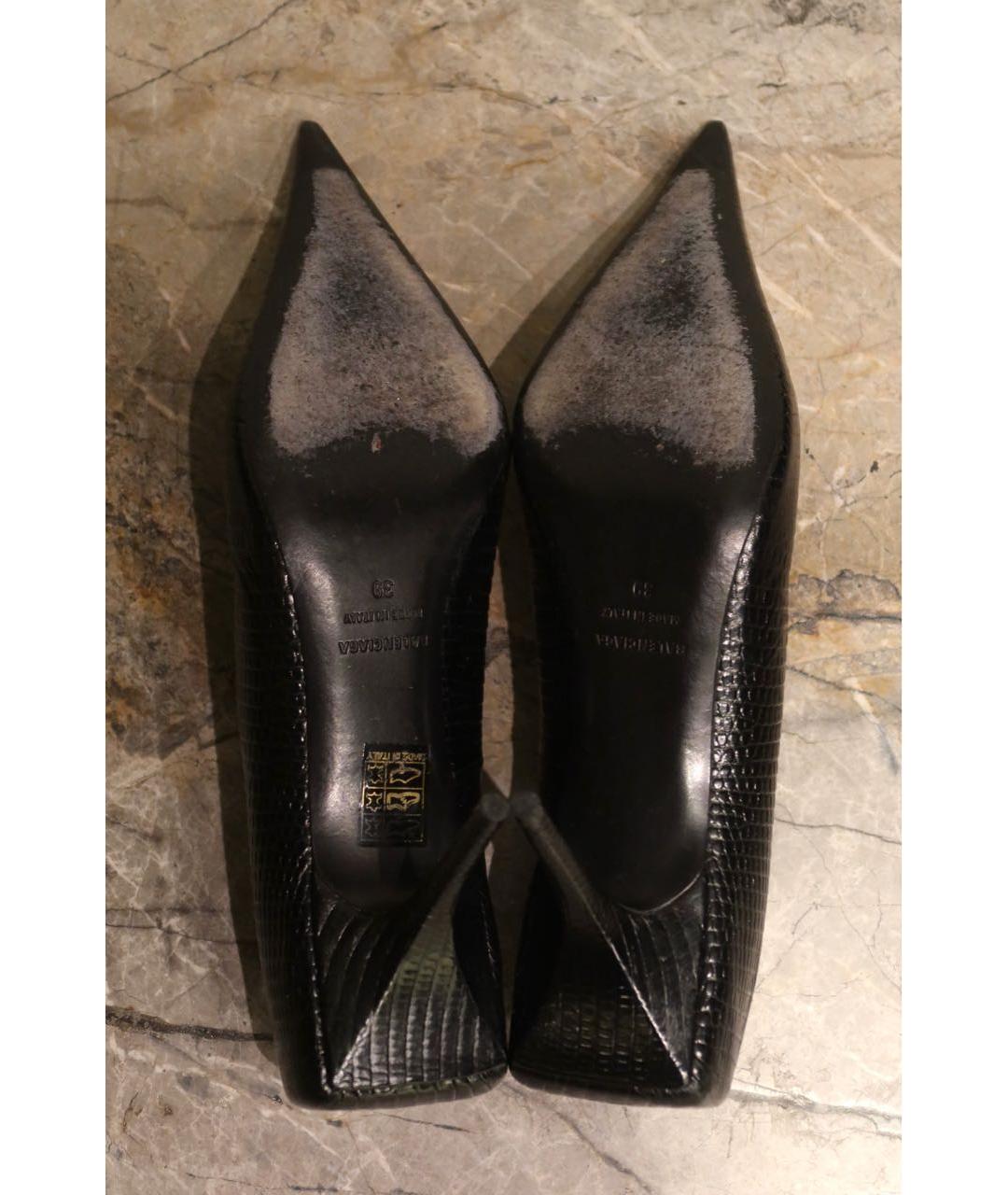 BALENCIAGA Черные кожаные туфли, фото 7