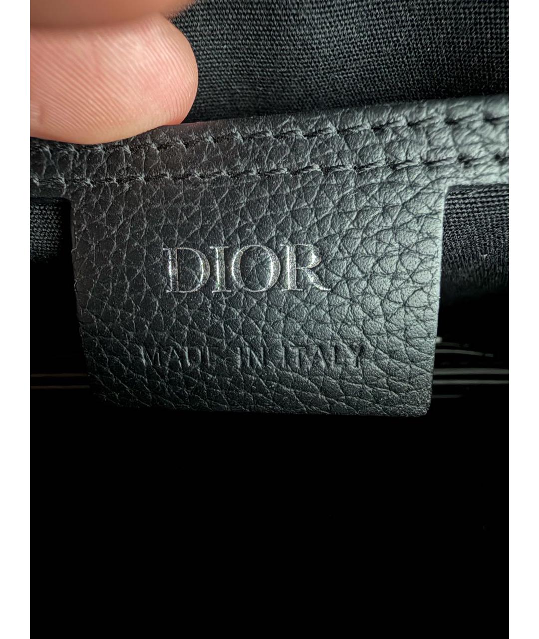 CHRISTIAN DIOR Черная кожаная сумка на плечо, фото 8