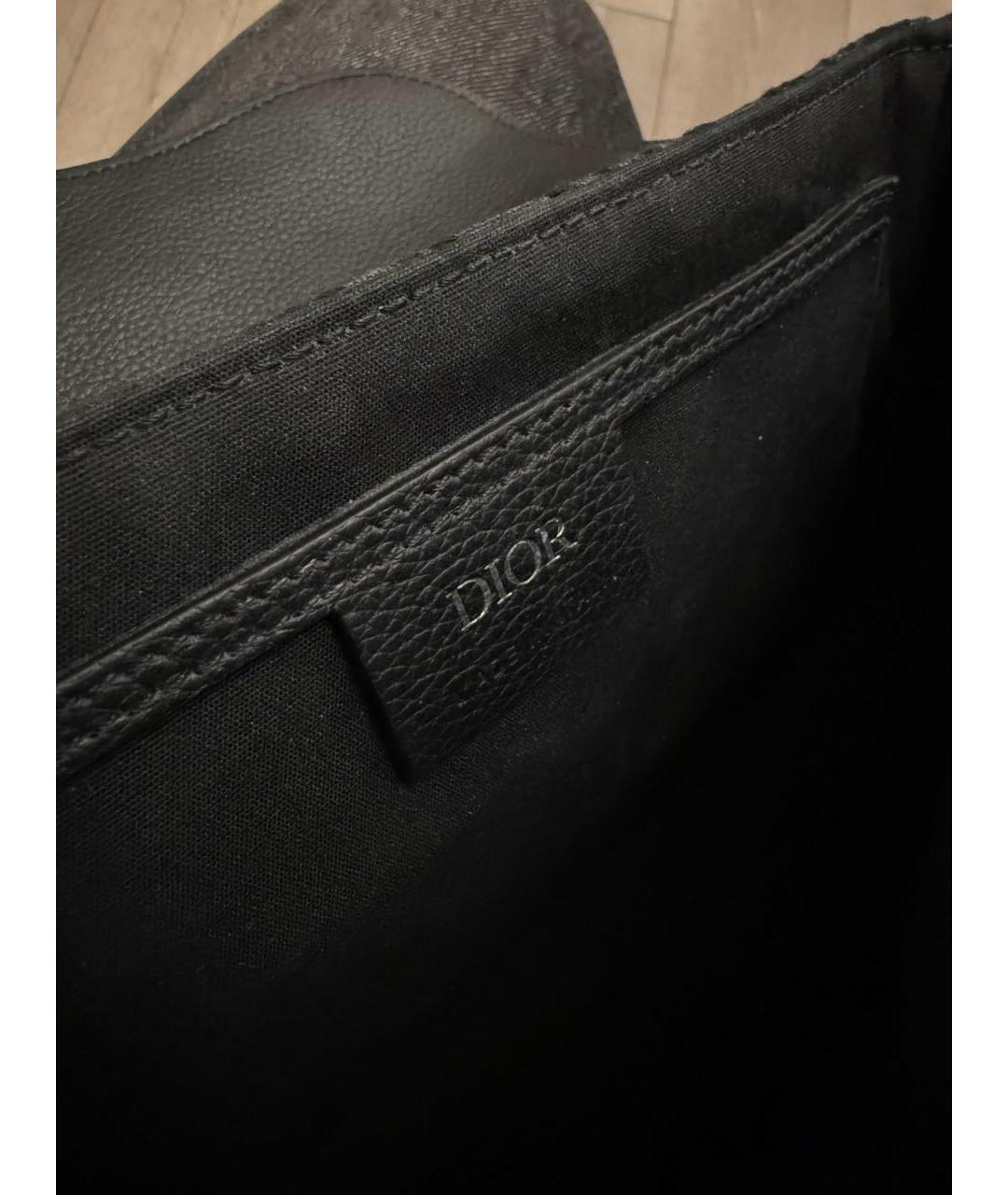 CHRISTIAN DIOR Черная кожаная сумка на плечо, фото 4