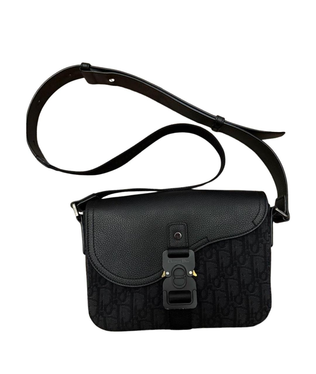 CHRISTIAN DIOR Черная кожаная сумка на плечо, фото 1