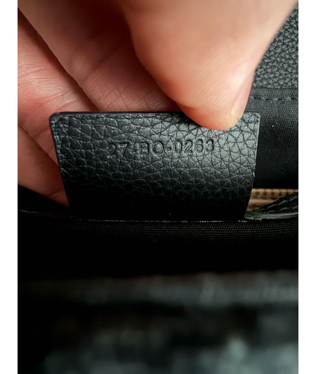 CHRISTIAN DIOR Черная кожаная сумка на плечо, фото 7