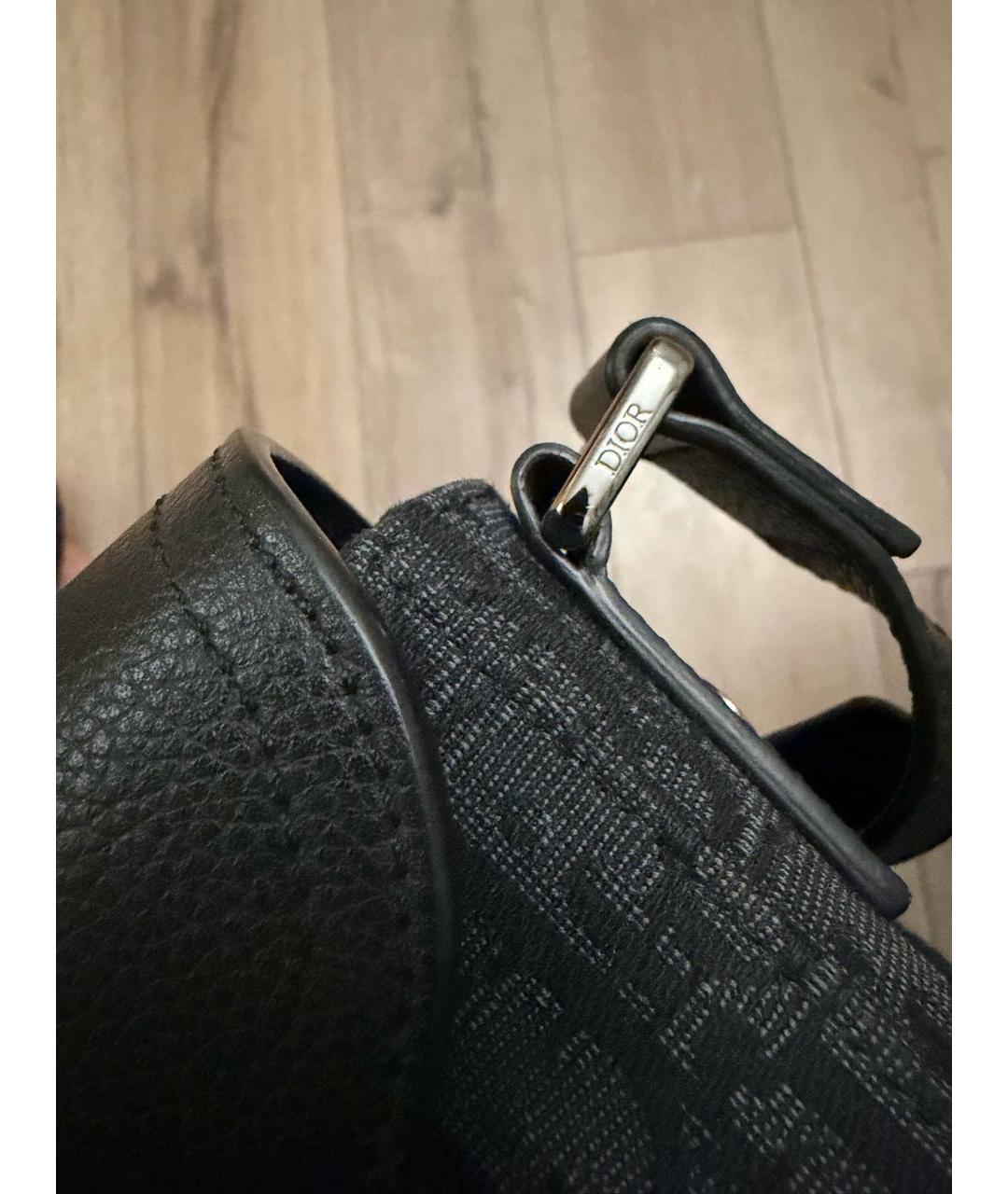 CHRISTIAN DIOR Черная кожаная сумка на плечо, фото 6