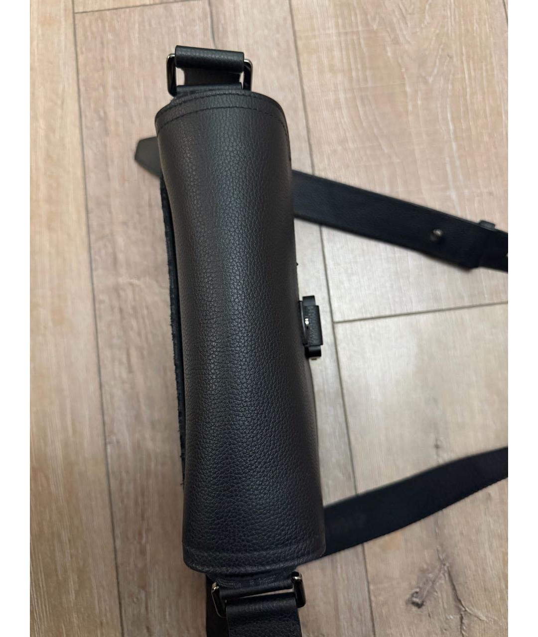 CHRISTIAN DIOR Черная кожаная сумка на плечо, фото 5