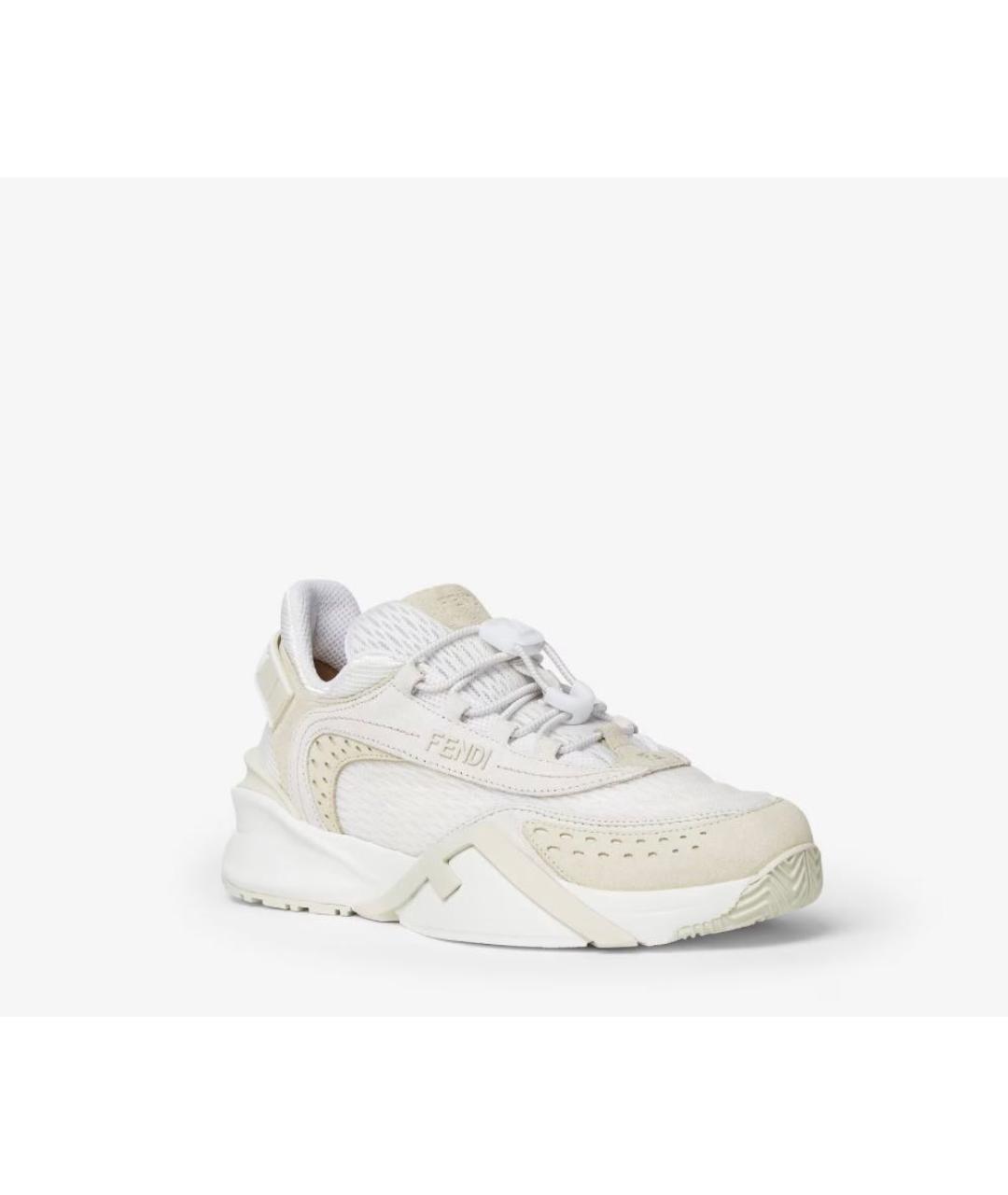 FENDI Бежевые замшевые кроссовки, фото 2