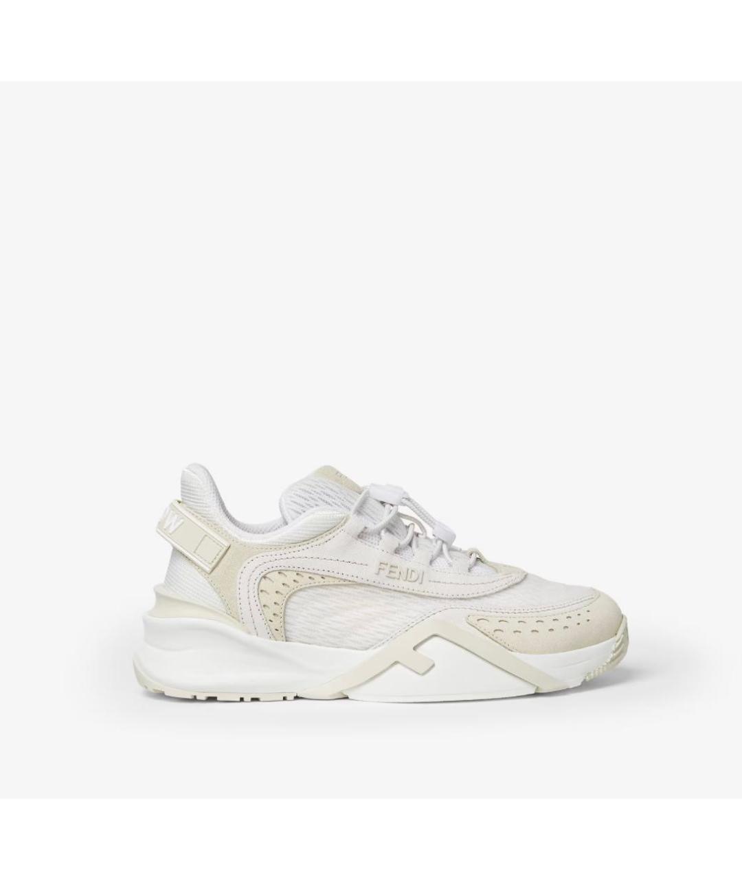 FENDI Бежевые замшевые кроссовки, фото 6