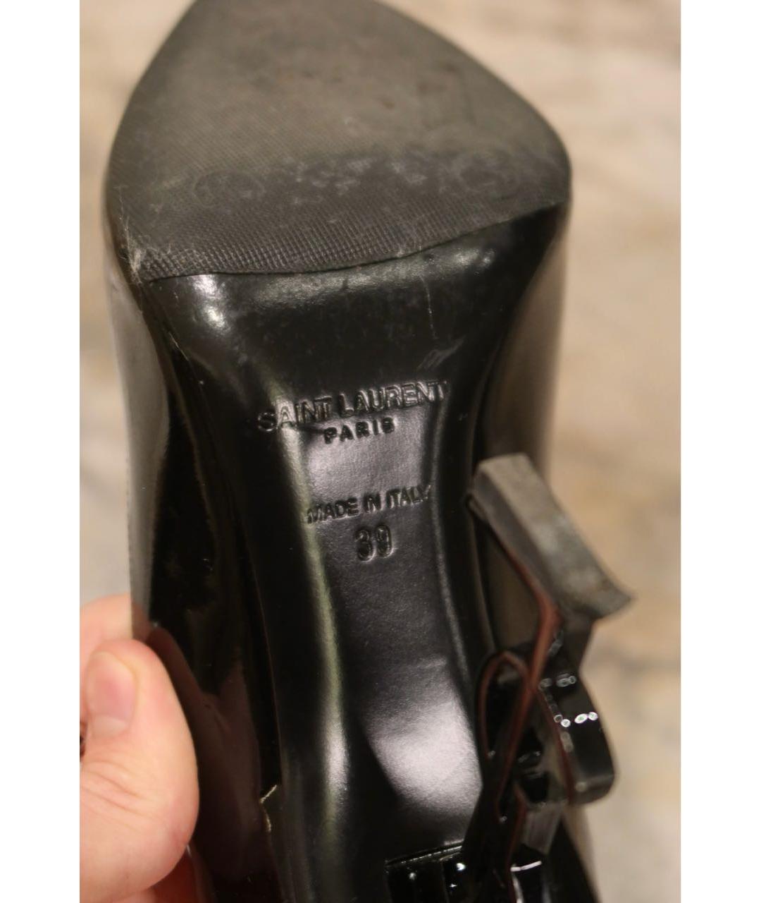 SAINT LAURENT Черные туфли из лакированной кожи, фото 7