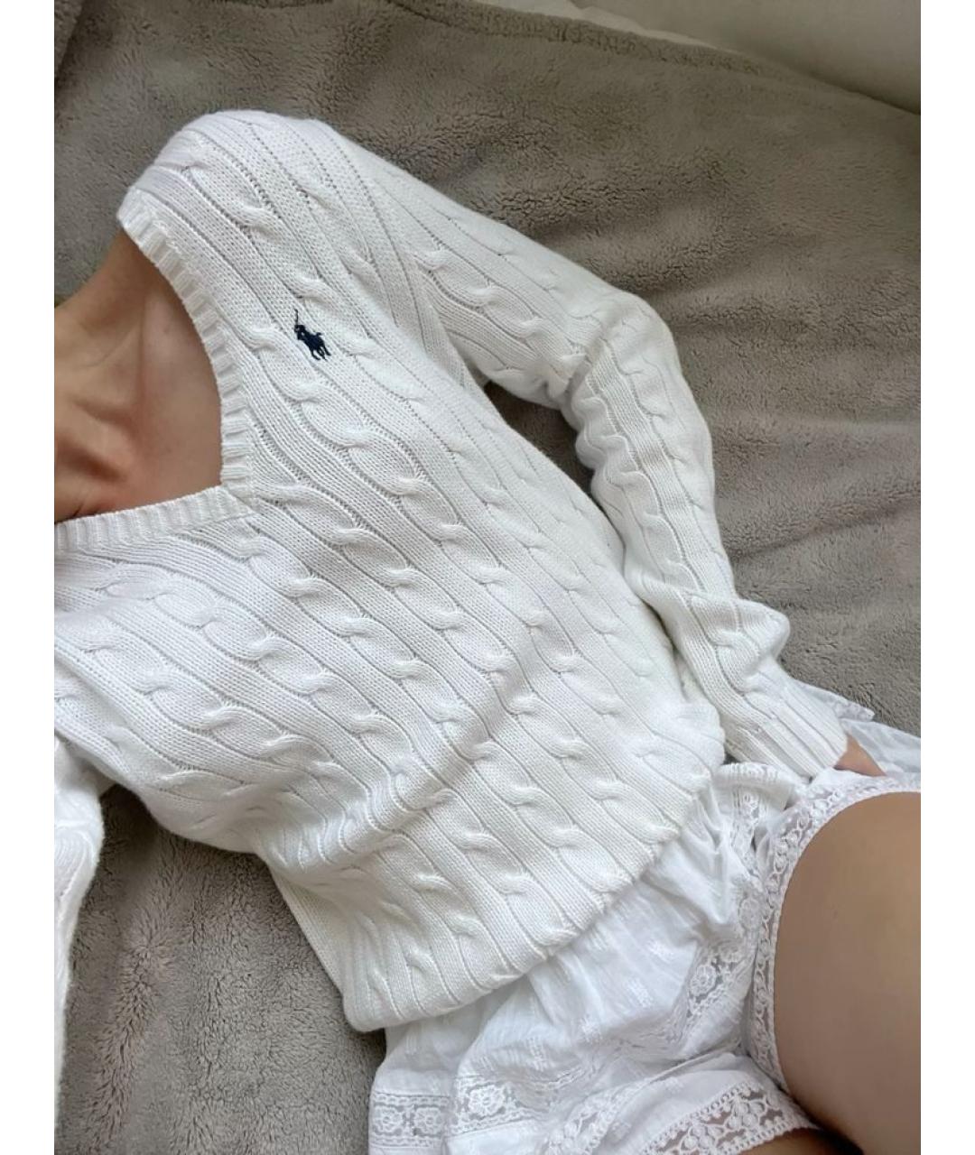 POLO RALPH LAUREN Белый хлопковый джемпер / свитер, фото 5