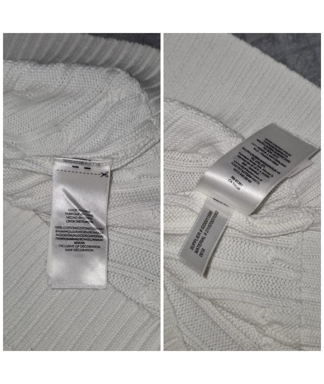 POLO RALPH LAUREN Белый хлопковый джемпер / свитер, фото 7
