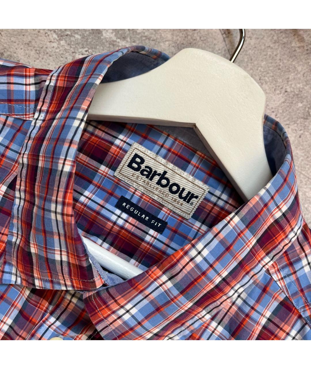 BARBOUR Бордовая хлопковая кэжуал рубашка, фото 4