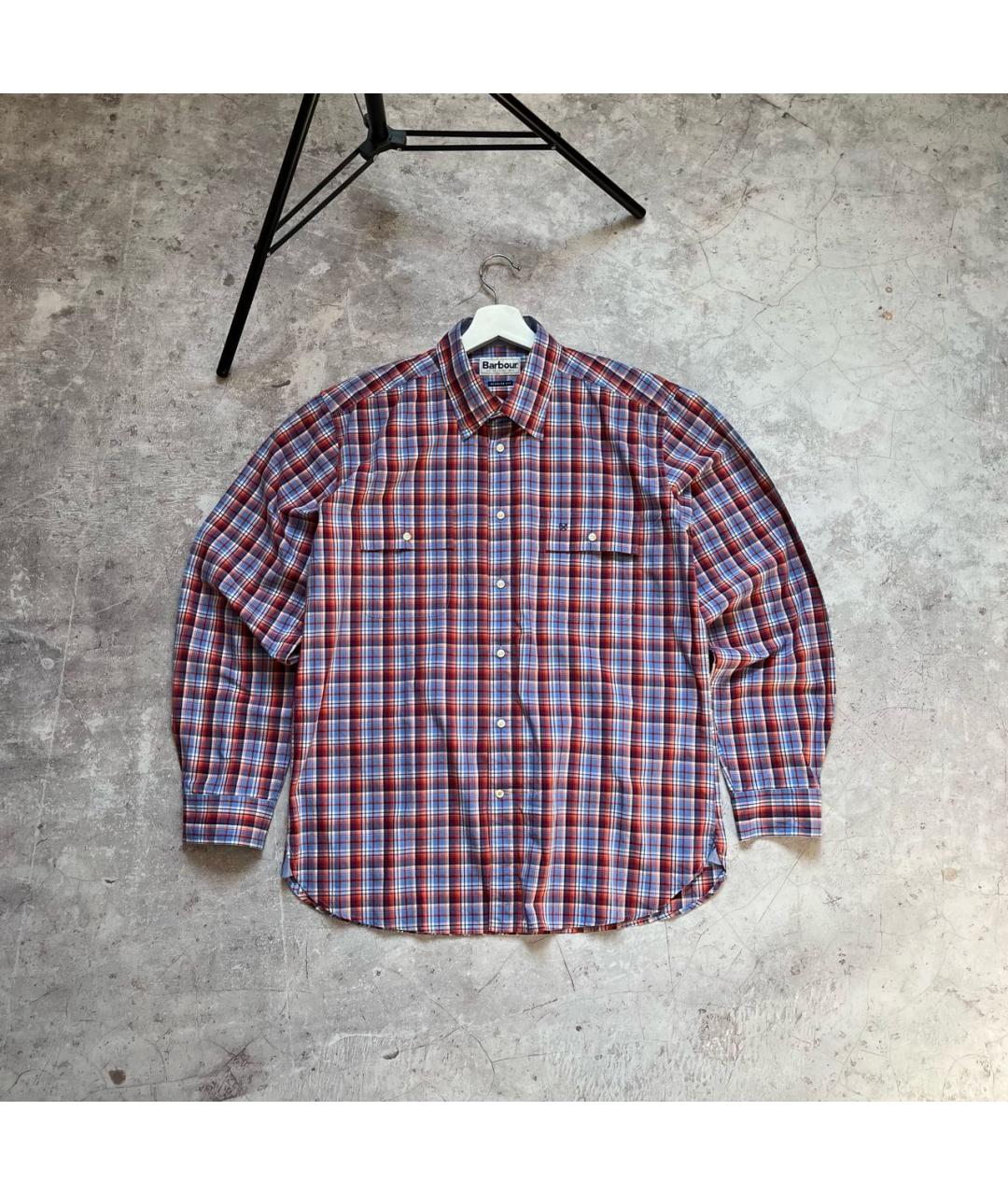 BARBOUR Бордовая хлопковая кэжуал рубашка, фото 7