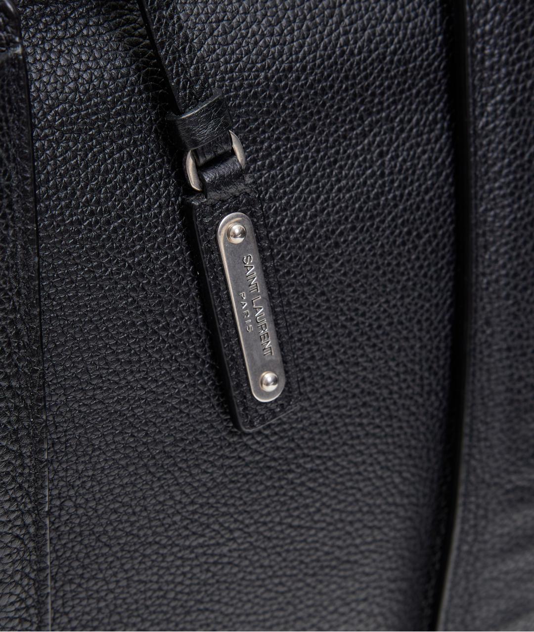 SAINT LAURENT Черный кожаный рюкзак, фото 4