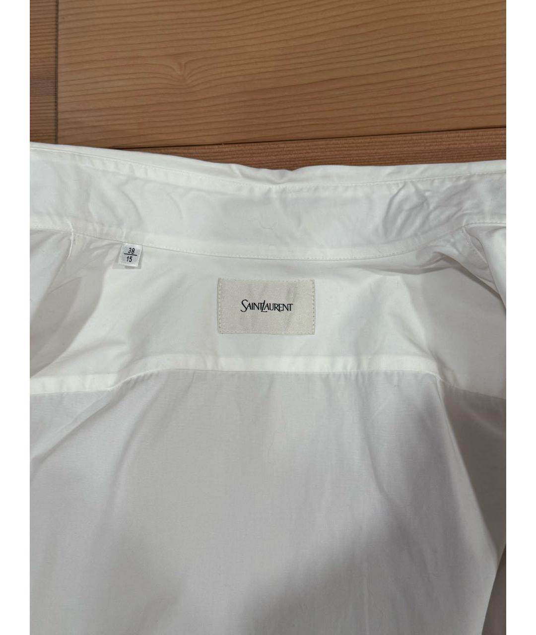 SAINT LAURENT Белая хлопковая классическая рубашка, фото 3