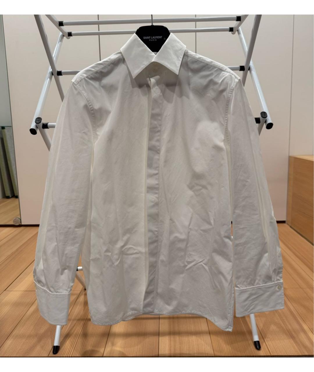 SAINT LAURENT Белая хлопковая классическая рубашка, фото 2