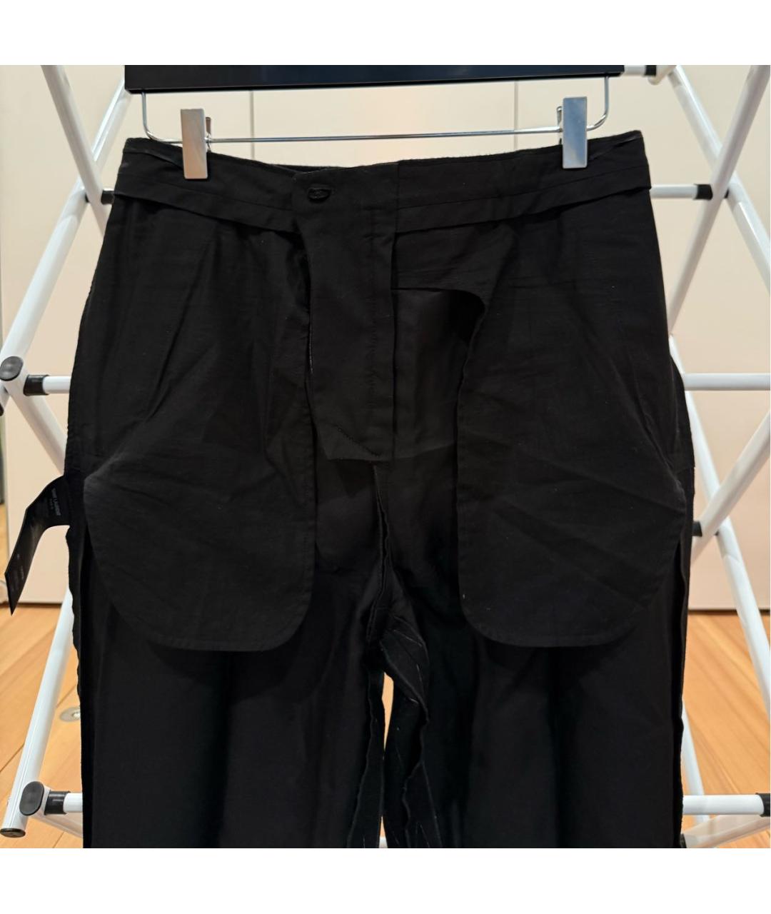 SAINT LAURENT Черные шерстяные классические брюки, фото 3