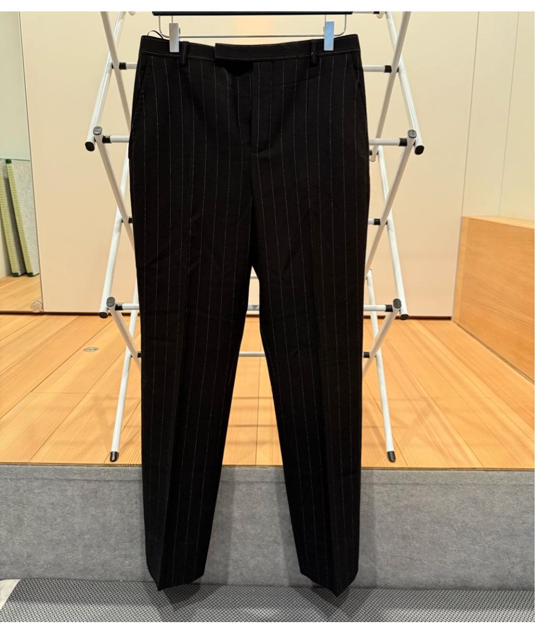 SAINT LAURENT Черные шерстяные классические брюки, фото 2