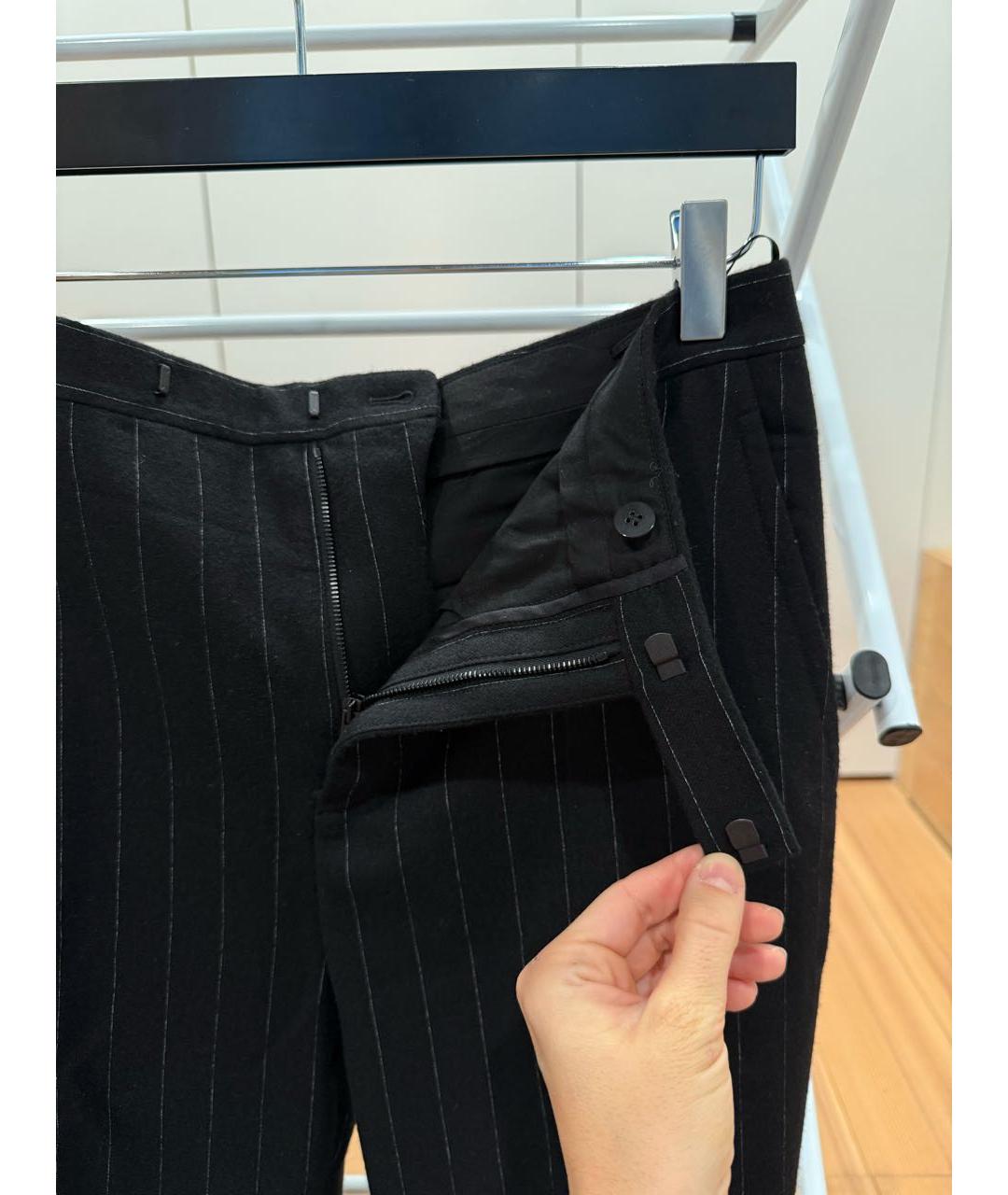 SAINT LAURENT Черные шерстяные классические брюки, фото 6