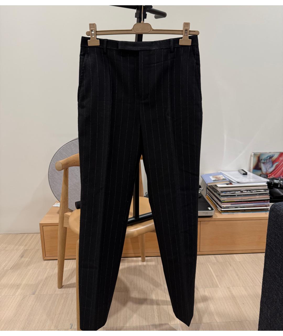 SAINT LAURENT Черные шерстяные классические брюки, фото 7